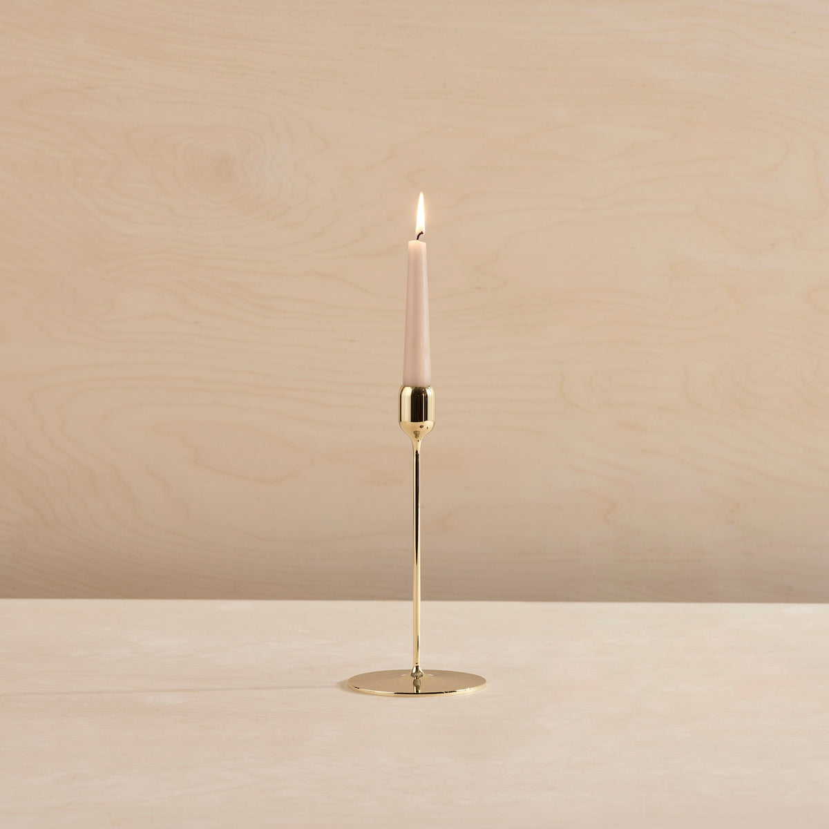 Flute solid brass candlestick, Polished finish